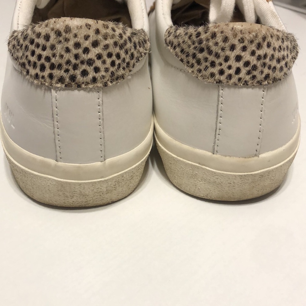 Women’s Madewell Sidewalk Low-Top Calf Hair Animal Print Leather Sneakers Size 8 - Picture 9 of 12